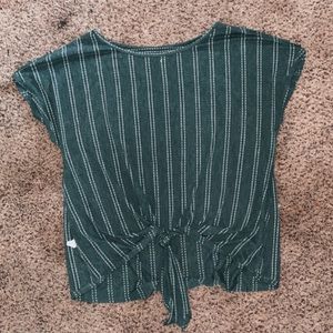 Green Striped Tie Shirt